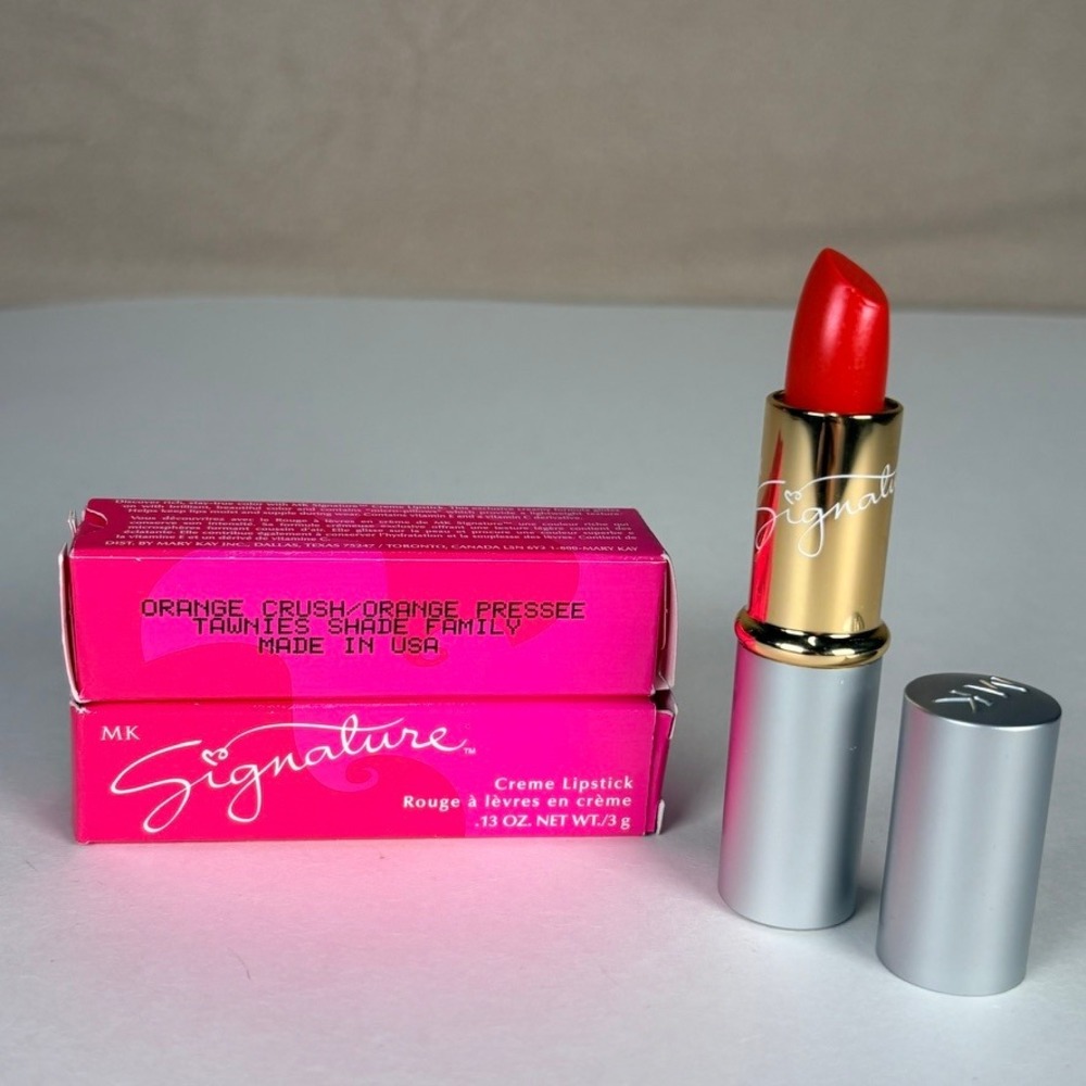 NEW (2) Mary Kay ORANGE CRUSH MK Signature Creme Lipstick 0.13oz NOS
